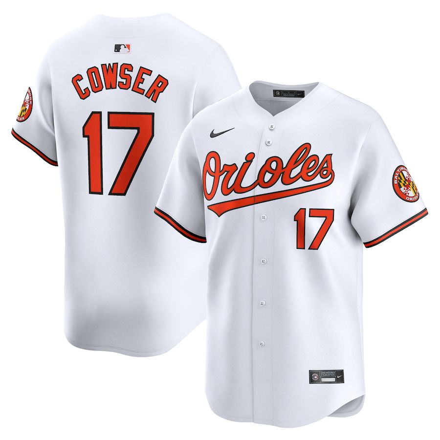 Men Baltimore Orioles #17 Colton Cowser Nike White Home Limited Player MLB Jersey